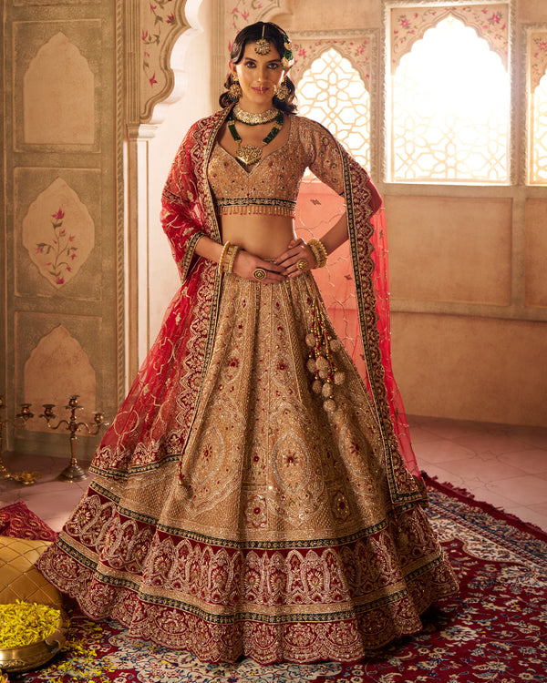 Lehenga - Golden & Red 1 12